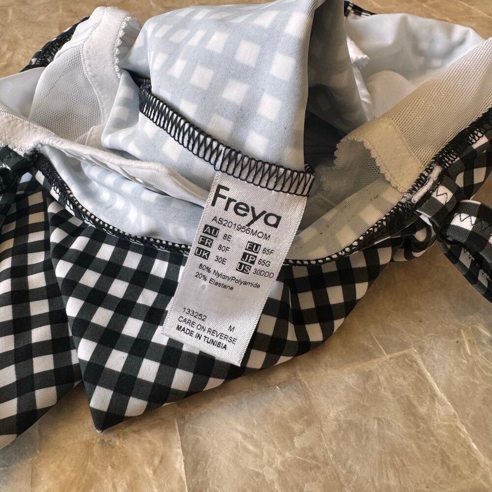 Freya MONOCHROME Check In Plunge Underwire Tankini Swim Top NEW US 30DDD Tank - Picture 7 of 8